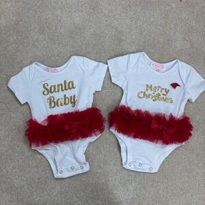 Popatu Baby Christmas Bodysuit Set Santa Baby Merry‎ Christmas 18M